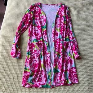 Colorful open cardigan style top